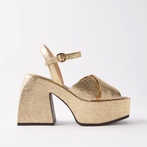 NODALETO Metallic-effect Chunky Sandals In Neutrals size 39 IT or 9 US
